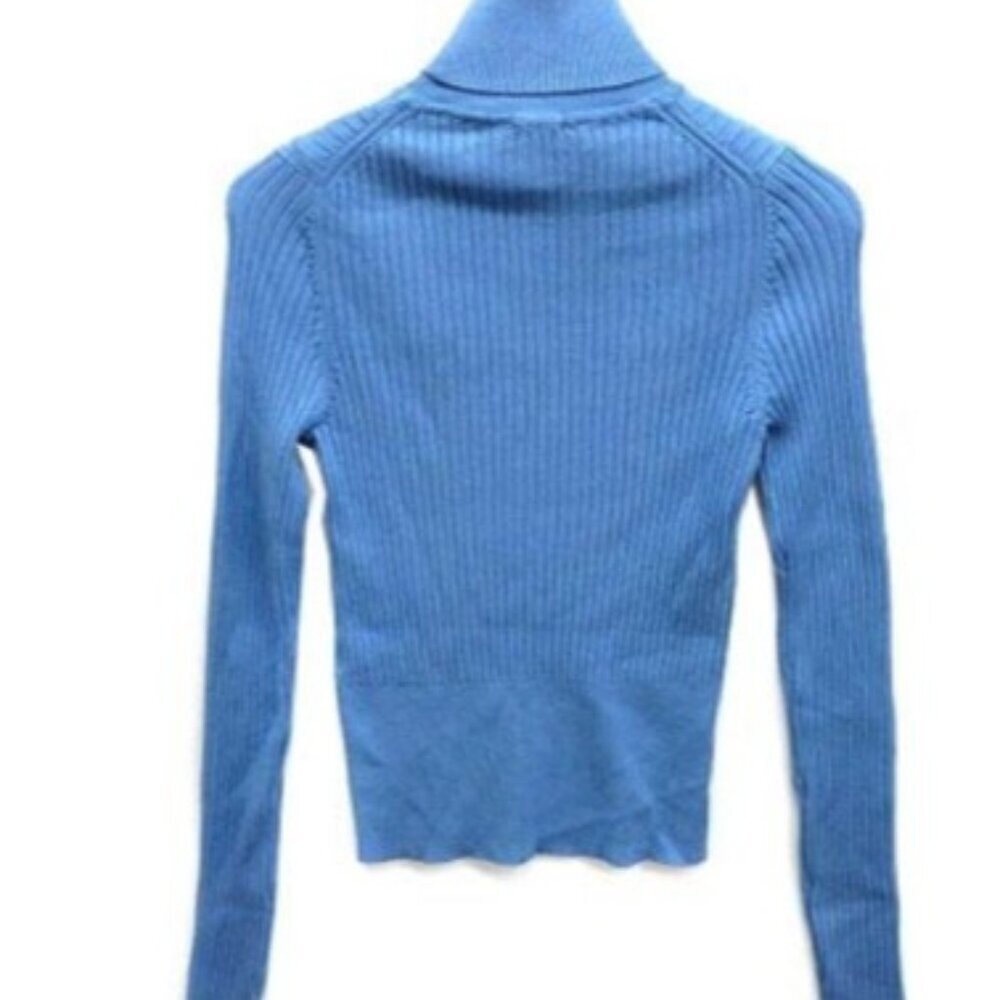 Zara turtleneck ribbed knit sweater cropped long sleeve SIZE S 3471/100/406